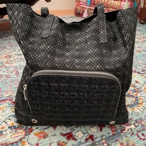 NWT Milly Black Snakeskin Tote Bag